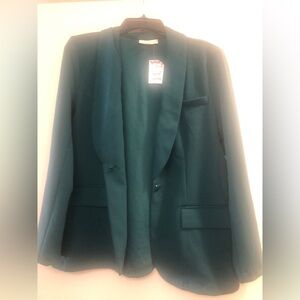 MELLODAY Teal Shawl Collar Blazer